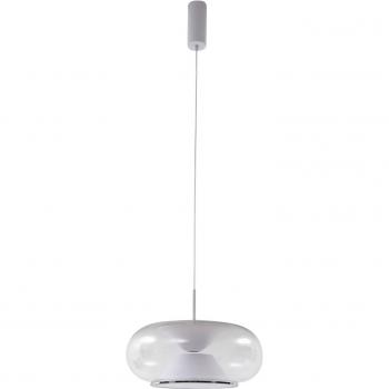 Lámpara colgante LED Orasa de Lucande, cristal transparente, diámetro 43 cm, diseño moderno, adecuada para salón y comedor, con una llama