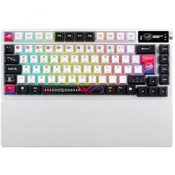 Teclado ASUS ROG Azoth X 75% Inalámbrico y Cableado, Hot-Swap, Switches ROG NX V2, Blanco