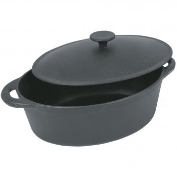Crealys 28 cm Ollas de Hierro, Fundido, Negro