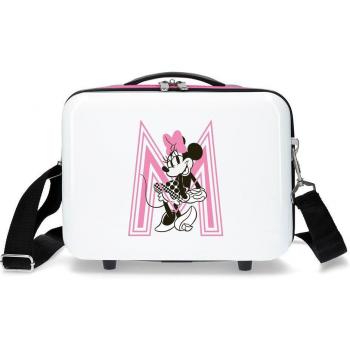 Disney Minnie Pretty Minnie Blanco Neceser de Viaje para Mujer con Adaptable a Trolley, Rígido, ABS, Capacidad 9L