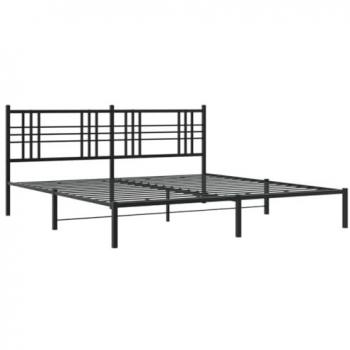 Estructura de cama con cabecero metal negro 200x200 cm