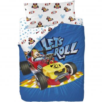 Disney Funda Nórdica para Cama Diseño Mickey, Algodón-Poliéster, Multicolor, Individual, 200x90x25 cm, 3 Unidades