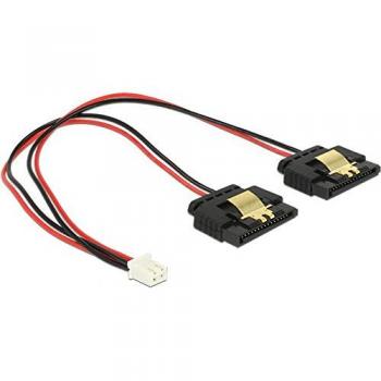 Cable de alimentación hembra 2 pines a divisor SATA 2 x 15 pines - Adaptador interno para PC