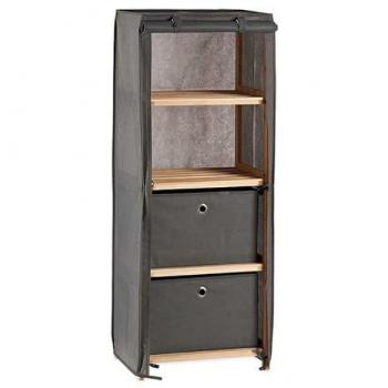 Estantería Gris Madera Tela 28 x 113 x 42 cm