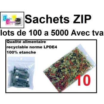 lot de 10 Sachets 300 x 400 mm fermeture zip Transparent. Sachet fermeture zip 30 x 40 cm 50u sac plastique compatible alimentaire et congélation de marque UNIVERS GRAPHIQUE REF UGS24-10. Facture avec T.V.A déductible