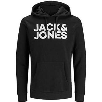 Jack & Jones Corp Logo Hoodie - Black Regular Fit