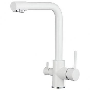 Grifo de Cocina Osmosis 3 Vías Blanco Serie Nilo - Monomando Giratorio 360º, Alta Presión, Ahorro de Agua, Instalación Fácil y Rápida