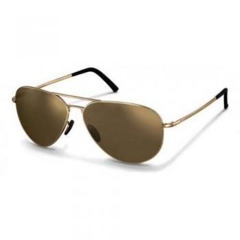 Porsche Design Gold/Brown Sunglasses for Men, Size: 60 MM