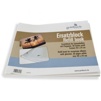 Bloc de recambio Goldbuch 29x24 cm para álbumes de tornillo, 30 páginas blancas con separadores de pergamino