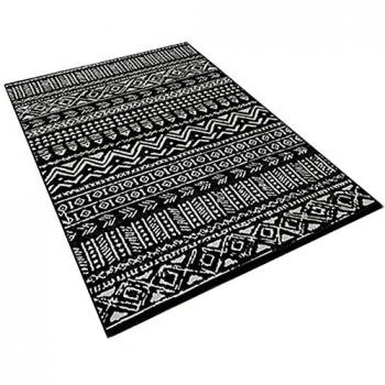 Alfombra de Poliéster Estampada 120 x 180 cm Modelo Montañas Negra