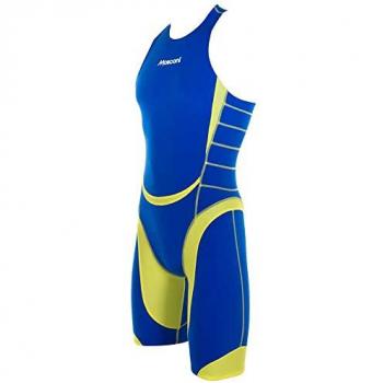 Mono de triatlón Mosconi Tri Shark X Pro, sin mangas, color azul royal y amarillo, talla XXL
