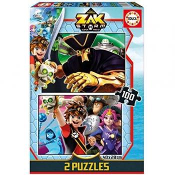 Educa Borrás- Zak Storm Puzzle 2X100 Piezas