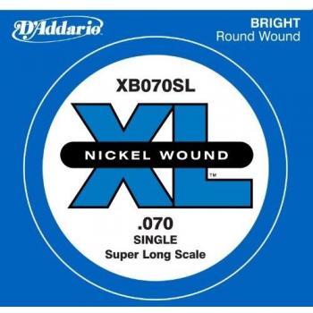 D'Addario XB070SL Nickel Wound Bass Guitar Single String, Super Long Scale.070