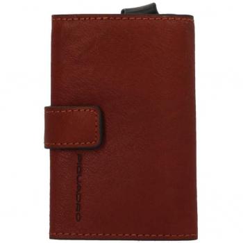 Piquadro RFID Leather Credit Card Holder, Brown, Male, One Size