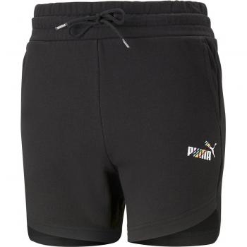 Puma Shorts LOVE IS LOVE Mujer Negro Estampado Colorido
