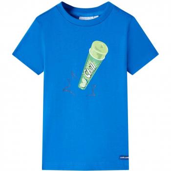 Camiseta para niños con estampado de polo azul chillón 140
