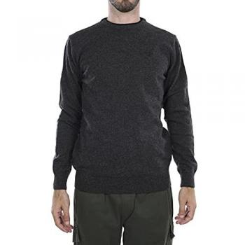 Barbour Essential Crew Neck Mens Jumper - Charcoal - Size Large