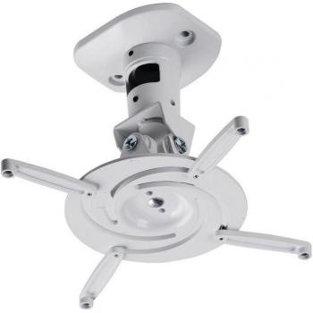 Soporte Universal para Proyector BL-PR01 de Aleación de Aluminio, Montaje en Techo, 360 Grados, Color Blanco y Negro