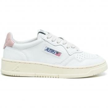 Autry Women's White/Pink Leather Medalist Sneakers, Size 36, AULWLL16