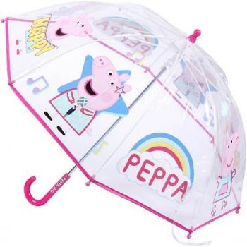 Paraguas Manual Transparente de Burbuja Peppa Pig Rosa 45cm Cerdá