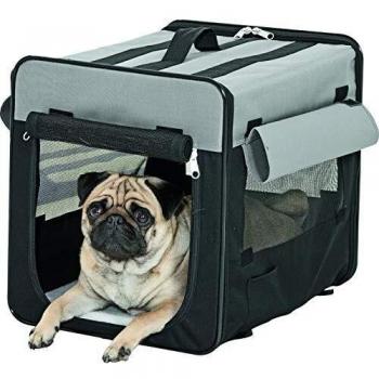 Transportín para perros Flamingo Smart Top Plus negro/gris 64 x 46 x 53 cm