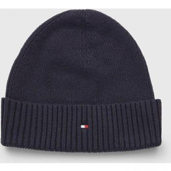 Tommy Hilfiger ESSENTIAL FLAG BEANIE men's Beanie in Marine, Elegant Embroidered Logo Cap, Blue Embroidered Logo Beanie Hat, Size: ONE Size
