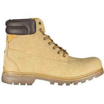Carrera Dapper Beige Lace-Up Boots with Contrast Detailing - EU43/US10