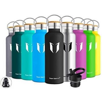 Super Sparrow Botella Agua Acero Inoxidable - Botella Agua Niños - 350ml/500ml/620ml/750ml/1L - Botella Termica Boca Estándar - Sin BPA , para Niños & Adultos, Deporte, Oficina, Yoga, Ciclismo