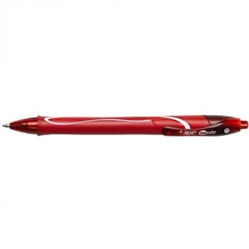 BIC Gel-Ocity Quick Dry Retractable Gel Pen, 0.7 mm, Red