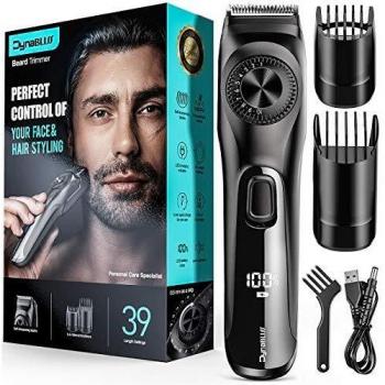 Recortadora de barba para hombre Dynabliss corta barba profesional maquinilla de afeitar ajustable,Máquina de afeitar eléctrica de presión hombres con 20 longitud/pantalla LED y 2 peines