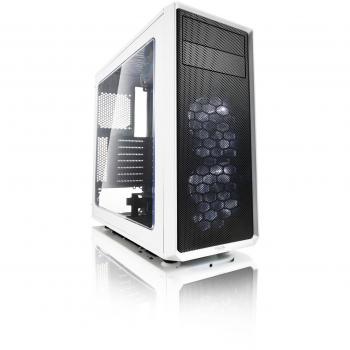 Fractal Design Focus G - Mid Tower Computer Case - ATX - High Airflow - 2x Fractal Design Silent LL Series 120mm White LED Fans Included - USB 3.0 - Window Side Panel - White