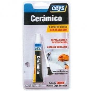 Ceys - Adhesivo restaurador cerámico - Esmalte restaurador - Lavavos, bañeras, electrodomésticos, porcelanas - Color blanco, brillante