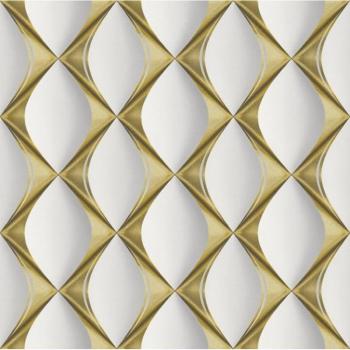 Papel Pintado Vlies Mi Hogar Mi Spa 3D Óptica Metalizada, 0.53 x 10.05 m, Color Dorado