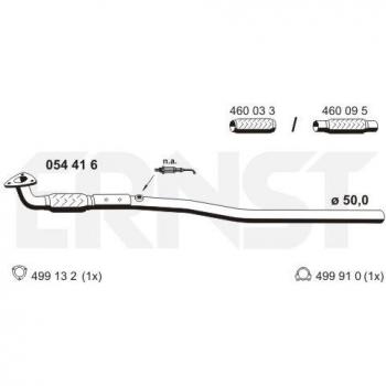 Tubo de Escape Delantero ERNST 054416 para General Motors Opel Zafira B, Astra H 3/5 Puertas y Astra H GTC