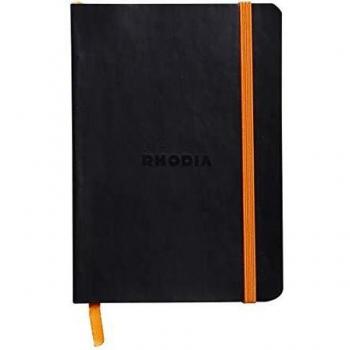 Cuaderno Rhodiarama A6 - Negro con páginas rayadas y cubierta suave