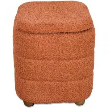 Puff con Almacenaje 42cm en Tela Rizada Color Caldero Nube - Poliester 42x48x42 cm