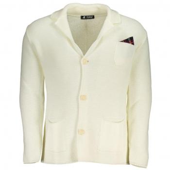 U.S. Polo Assn. Grand Polo Elegant White Cardigan with Logo Detail - L