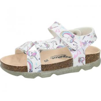 Sandalias de Niña CONGUITOS COSH285058 BLANCO, sandalias blancas de unicornio, velcro, fantasía, sandalias de verano