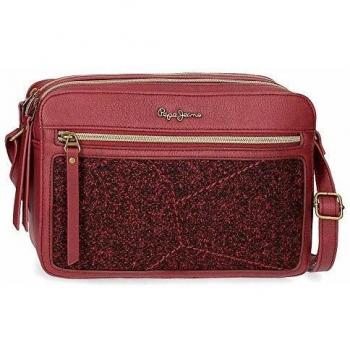 Pepe Jeans Claire Bandolera Dos Compartimentos Rojo 25x18x,6,5 cms Piel Sintética