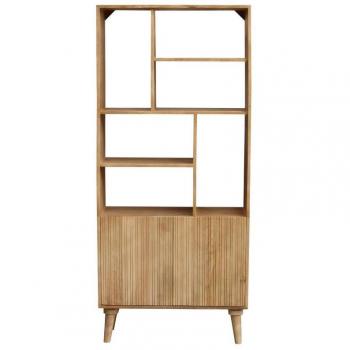 Librería de madera de mango con 2 puertas grabadas RUBIA