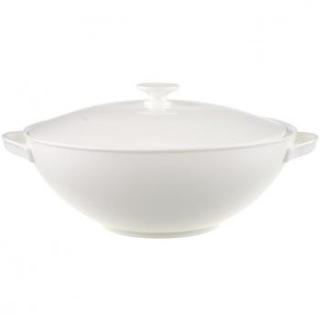 Villeroy & Boch Anmut - Sopera Redonda de Porcelana con Tapa, 2.2 L, Color Blanco