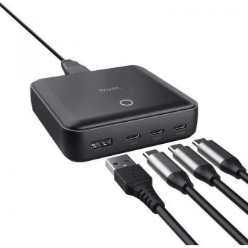 Cargador de Sobremesa Trust Maxo 3xUSB-C 1xUSB 100W Negro