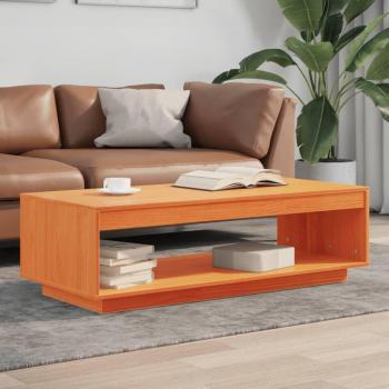 Mesa de centro madera maciza de pino cera 110x50x33,5 cm Natural Marrón cera Mesita de Salón o Comedor o Auxiliar Mesa de Café Meuble Salón