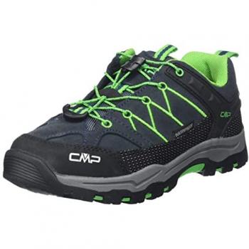 CMP Kids Rigel Low Waterproof Trekking Shoes - Size 33, Dark Blue/Fluorescent Green