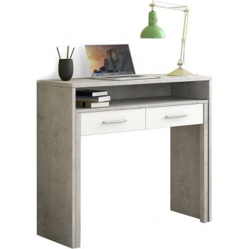 Escritorio Oculto de Melamina Efecto Cemento 88cm H x 99cm W x 36cm D