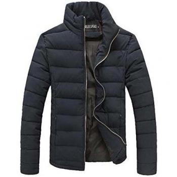 Hombres Manga Larga Abrigo Anorak Invierno Chaqueta Abajo Armada XXXL