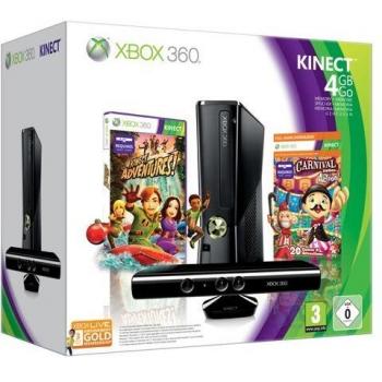 Xbox 360 - Console 4 GB con Sensore Kinect, Abbonamento Xbox Live Gold da 1 mese e 2 giochi [Bundle] [Importación italiana]