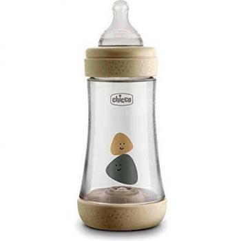 Chicco Perfect5 Silicone Bottle 240ml Medium Flow 2m+ Natural