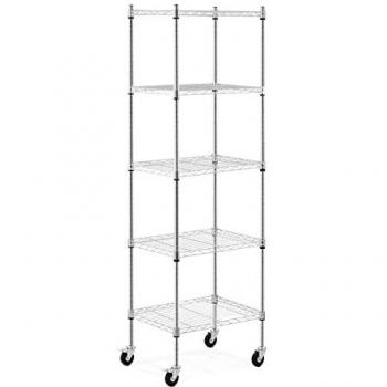Estantería metálica móvil - 60 x 45 x 190 cm - 50 kg - 4 ruedas - Royal Catering
