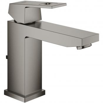 Mezclador de lavabo Eurocube M-Tamaño con sistema de desagüe, grafito duro cepillado